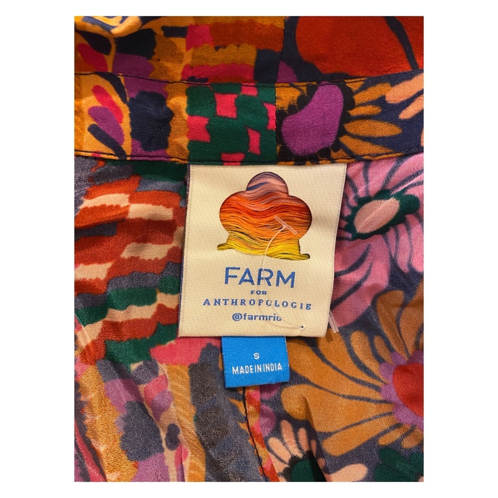 NWOT FARM Rio Multicolor Patchwork Floral Button-Up Top - Picture 6 of 6